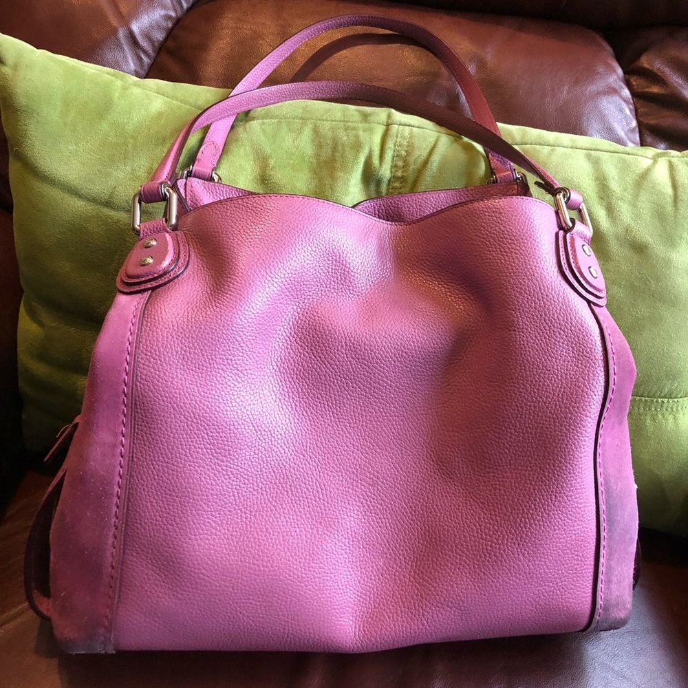 Coach Orchid Pink Leather and Suede Women's Bag - Picture 2 of 16